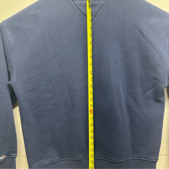 Tommy Jeans Crewneck Sweatshirt Men’s Large Blue Flag Logo Fleece Pullover - Picture 5 of 6